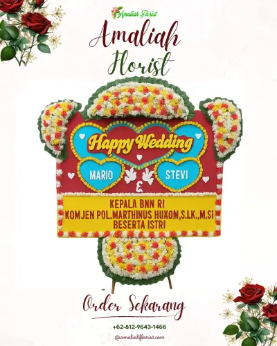 Karangan Papan Bunga Pernikahan di Pandan Kasturi